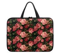 Surwin Funda para Ordenador Portátil,Patrón Flores Funda para Laptop Fundas para Portátiles Impermeable Funda Protectora Ordenador Antigolpes con Asa y Cremallera (13 Pulgadas,Fiore di peonia Rosa)