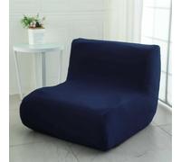 Surwin Funda para Sofá Sin Brazos, Elástico Suave Funda para Sofá Cama 1 Plazas Antideslizante Funda Sofa Clic Clac sin Reposabrazos Protector para Sofás (Cuadros Azul Marino)