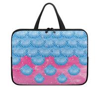 Surwin Funda Portatil 10-17 Pulgadas, Conchas Funda Portatil Impermeable, Funda Protectora Maletin Portatil, Diseño de Impresión 3D (12",Azul Rosa)
