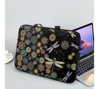 Surwin Funda Portatil 10-17 Pulgadas, Libélula Funda Portatil Impermeable, Funda se Adapta Funda Protectora Maletin Portatil Impresión 3D Diseño Simple (15",Mandala Negro)
