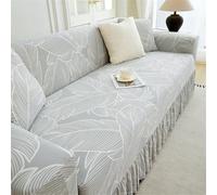 Surwin Funda Sofá 1 2 3 4 5 Plazas con Volantes, Pluma Seda Hielo Verano Funda de Sofá Ajustables Elásticas Cubre Sofa Modernas Universal Fáciles de Instalar Cubresofa para Sillón (Gris,2 Plazas)