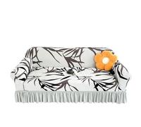 Surwin Funda Sofá 1 2 3 4 5 Plazas con Volantes Verano Funda de Sofá Ajustables Elásticas Cubre Sofa Universal Fáciles de Instalar Cubresofa para Sillón-Dibujos Animados (Marrón,235-280cm)