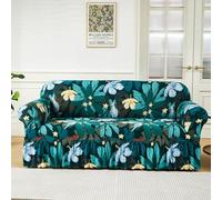 Surwin Funda Sofá 1 2 3 4 Plazas Ajustables Elásticas Funda de Sofá con Volantes Cubre Sofa Modernas Lavables Universal Fáciles de Instalar Cubresofa para Sillón - Plantas (Loro,3 Plazas)