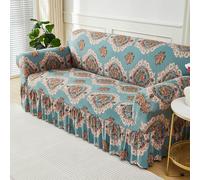 Surwin Funda Sofá 1 2 3 4 Plazas con Volantes Verano Funda de Sofá Ajustables Elásticas Cubre Sofa Modernas Lavables Universal Fáciles de Instalar Cubresofa para Sillón, Nórdico (Barroco,3 Plazas)