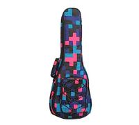 Surwin Funda Ukelele Soprano 21”/23”/26” Pulgadas Ukelele Gig Bag Bolsa Acolchada Grueso Ukelele con Correas de Relleno, Ajustables Estuche para Ukelele Mochila (26 Pulgadas,Labor de retazos)