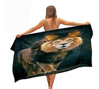 Surwin Grande Toalla de Playa de Microfibra Toalla 3D León Impresión de Secado Rápido Súper Absorbente Toalla de Arena Antiadherente para Playa Piscina Gimnasio Verano (Rey Leon,80x180cm)