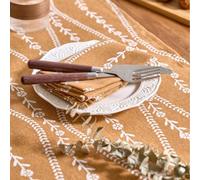 Surwin Juego de 2/6/12/24 Servilletas de Mesa 40-60cm de Lino y Algodón, Plantas Nórdicas Reutilizables y Lavables, Cuadradas, Suaves, para Cocina, Hogar, Fiesta y Bodas (Bohemio,Juego de 6)