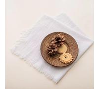 Surwin Juego de 2/6/12/24 Servilletas de Mesa 40x40cm de Lino y Algodón con Flecos, Moderno, Reutilizables y Lavables, Cuadradas, Suaves, para Cocina, Hogar, Fiesta y Bodas (Blanco,Juego de 2)