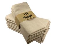 Surwin Juego de 2/6/12/24 Servilletas de Mesa 40x40cm de Lino y Algodón, Multicolor Nórdico Reutilizables y Lavables, Cuadradas, Suaves, para Cocina, Hogar, Fiesta y Bodas (Natural,Juego de 2)