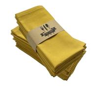 Surwin Juego de 2/6/12/24 Servilletas de Mesa 40x40cm de Lino y Algodón, Multicolor Nórdico Reutilizables y Lavables, Cuadradas, Suaves, para Cocina, Hogar, Fiesta y Bodas (Amarillo,Juego de 24)