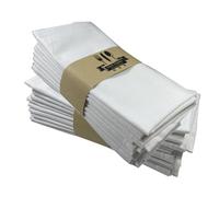 Surwin Juego de 2/6/12/24 Servilletas de Mesa 40x40cm de Lino y Algodón, Multicolor Nórdico Reutilizables y Lavables, Cuadradas, Suaves, para Cocina, Hogar, Fiesta y Bodas (Blanco,Juego de 6)