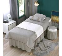 Surwin Juego de Sábanas de Masaje de 4 piezas, Protector de Cama con Agujero para la Cara Sábana Protectora Camilla Masaje y Estética de Tela Reutilizable (Square 190x80cm,gris)