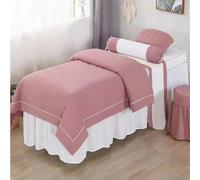 Surwin Juego de Sábanas de Masaje de 4 piezas Sábana Protectora Camilla Masaje y Estética de Tela Reutilizable, Protector de Cama con Agujero para la Cara (185x80cm,azul oscuro blanco)