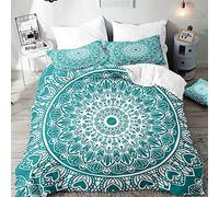 Surwin Mandala Juego de Cama 3 Piezas para Cama 90, 135 o 150cm, Microfibra 3D Juegos de Fundas para Edredón con Funda Nórdica y 2 Funda de Almohada (B,150x200cm)