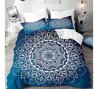 Surwin Mandala Juego de Cama 3 Piezas para Cama 90, 135 o 150cm, Microfibra 3D Juegos de Fundas para Edredón con Funda Nórdica y 2 Funda de Almohada (H,180x220cm)