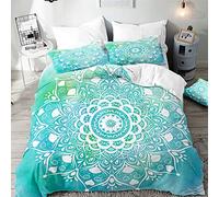 Surwin Mandala Juego de Cama 3 Piezas para Cama 90, 135 o 150cm, Microfibra 3D Juegos de Fundas para Edredón con Funda Nórdica y 2 Funda de Almohada (G,150x200cm)