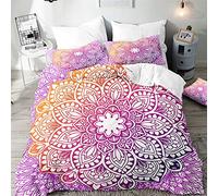 Surwin Mandala Juego de Cama 3 Piezas para Cama 90, 135 o 150cm, Microfibra 3D Juegos de Fundas para Edredón con Funda Nórdica y 2 Funda de Almohada (C,150x200cm)