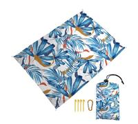 Surwin Manta Picnic Impermeable Grande, 3D Estampados Manta Picnic Antiarena Esterilla Playa Toalla Playa Grande Cómoda con 4 Clavos Fijos para Camping Praia Viajes (Botánicos,100x140cm)