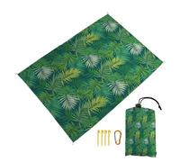 Surwin Manta Picnic Impermeable Grande, 3D Estampados Manta Picnic Antiarena Esterilla Playa Toalla Playa Grande Cómoda con 4 Clavos Fijos para Camping Praia Viajes (Hoja,140x200cm)