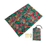 Surwin Manta Picnic Impermeable Grande, 3D Exótico Manta Picnic Antiarena Esterilla Playa Toalla Playa Grande Cómoda con 4 Clavos Fijos para Camping Praia Viajes (Hojas,140x200cm)