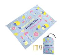 Surwin Manta Picnic Impermeable Grande, 3D Fruta Manta Picnic Antiarena Esterilla Playa Toalla Playa Grande Cómoda con 4 Clavos Fijos para Camping Praia Viajes (Morado,100x140cm)