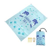 Surwin Manta Picnic Impermeable Grande, Manta Picnic Antiarena Esterilla Playa Toalla Playa Grande Manta de Playa Cómoda con 4 Clavos Fijos para Camping Praia (Delfín,200x210cm)