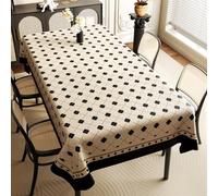Surwin Mantel Hule Mesa, Manteles de PVC Rectangular, Nórdico Clásico Mantel Antimanchas, Manteles Mesa Impermeable, Ropa Mesa Camilla Lavable para Cocina, Fiestas, Decoración (Negro 1,140x220cm)
