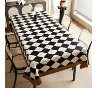 Surwin Mantel Hule Mesa, Manteles de PVC Rectangular, Nórdico Clásico Mantel Antimanchas, Manteles Mesa Impermeable, Ropa Mesa Camilla Lavable para Cocina, Fiestas, Decoración (Negro 3,140x220cm)