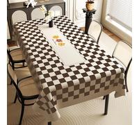 Surwin Mantel Hule Mesa, Manteles de PVC Rectangular, Nórdico Clásico Mantel Antimanchas, Manteles Mesa Impermeable, Ropa Mesa Camilla Lavable para Cocina, Fiestas, Decoración (Marrón,60x120cm)