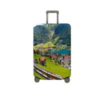 Surwin Modello di Treno 3D Elastica Proteggi Valigia Suitcase Luggage Cover Lavabile Coperchio di Protezione Antipolvere Copertura Viaggio Proteggi Bagagli Coprire (Pueblo,XL (30-32 Pulgadas))