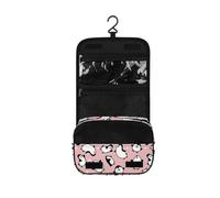 Surwin Neceser Viaje Colgante, Gran Capacidad Neceser Mujer Hombre Impresión de Pingüinos Bolsa de Aseo Necessaire con Gancho, Ccesorios de Viaje para Camping (Rosa 2,One Size)