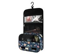 Surwin Neceser Viaje Colgante, Gran Capacidad Neceser Mujer Hombre Lindo Animal 3D Bolsa de Aseo Necessaire con Gancho, Ccesorios de Viaje para Camping, Familia (Flor)