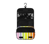 Surwin Neceser Viaje Colgante, Gran Capacidad Neceser Mujer Hombre Rayas de Colores Bolsa de Aseo Necessaire con Gancho, Ccesorios de Viaje para Camping (Degradado,One Size)