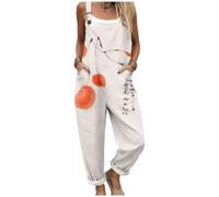 Surwin Overol de Mujer, Peto de Verano Estilo Retro con Bolsillo & Correas, Casual Pantalones Vintage de Mujer para Oficina, Hogar y Viajes (Flor 15,4XL)