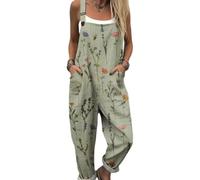 Surwin Overol de Mujer, Peto de Verano Estilo Retro con Bolsillo & Correas, Casual Pantalones Vintage de Mujer para Oficina, Hogar y Viajes (5x_l,Flor 8)