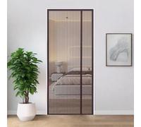Surwin Puerta Mosquitera Magnética, Mosquitera Puerta con Imanes Terraza Cortina Malla Anti Moscas Insectos Mosquitos para Puerta Principal Dormitorio Salón (CK68 Marrón,95 * 220cm)