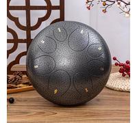 Surwin Rain Drum para Exteriores, 10” Tambor de Lengua Acero de Titanio, Tambor de Lluvia Instrumentos Musicales con Baquetas para Yoga Meditación Alivia el Estrés, C Mayor 8 Escamas (Gris plateado)