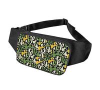 Surwin Riñoneras de Moda, Patrón Cacto Riñonera para Hombre Mujer Riñoneras de Marcha con Cremallera y Cinturón Ajustable, Multifuncional para Casual Viajes Correr Ciclismo (Cactus Amarillo)