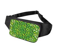 Surwin Riñoneras de Moda, Patrón Cacto Riñonera para Hombre Mujer Riñoneras de Marcha con Cremallera y Cinturón Ajustable, Multifuncional para Casual Viajes Correr Ciclismo (Plantas Verdes)