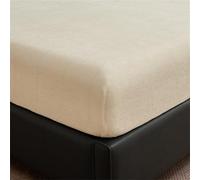 Surwin Sábana Bajera Ajustable Terciopelo, Color Sólido Peluche Corto Todo Incluido Suave Sabanas, Antideslizante Elástico en 30cm Borde Bolsillo Profundo para Grueso Colchón (Beige,160x200cm)