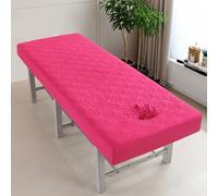 Surwin Sábana Bajera para Camilla de Masaje, Forro para Camilla de Masaje con Agujero Sábana Bajera Estetica Ajustable con Borde de Cordón Elástico - Lavables (SJ12 Rosa Fucsia,80 * 190cm)