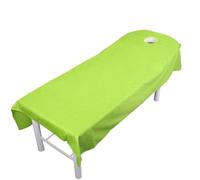 Surwin Sábana para Camilla de Masaje con Agujero, Toallas para Camilla de Masaje Ajustable Sábana Estetica Suave Lavables para SPA, Salón de Belleza (CM10 Verde,115x190cm)
