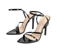 Surwin Sandalia de Tacon para Mujer, Moda Zapato de Tacón 11cm Alto Clásicos Comoda, Primavera Verano Sandalia de Vestir para Vestidos de Fiesta 35-43EU (2254 Negro,43)