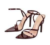 Surwin Sandalia de Tacon para Mujer, Moda Zapato de Tacón 11cm Alto Clásicos Comoda, Primavera Verano Sandalia de Vestir para Vestidos de Fiesta 35-43EU (2254 Borgoña,35)