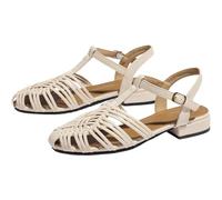 Surwin Sandalias Mujer Planas con Punta Cerrada | Sandalia Plana Tejidas Mujer Verano con Soporte de Arco EU 36-42 Zapatos de Playa Elegantes Comodo Moda Casual para Playa