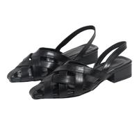 Surwin Sandalias Mujer Planas con Punta Cerrada | Sandalia Plana Tejidas Mujer Verano con Soporte de Arco EU 36-43 Zapatos de Playa Elegantes Comodo Moda Casual para Playa