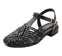 Surwin Sandalias Mujer Planas con Punta Cerrada, Sandalia Plana Tejidas Verano con Soporte de Arco EU 36-42 Zapatos de Playa Elegantes Comodo Moda Casual con Hebilla Ajustable