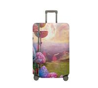 Surwin Setas 3D Cubierta de Equipaje Protectora Elástico Anti-Polvo Lavable Funda de Maleta Luggage Cover con Cremallera Viaje Cubierta de la Caja (Púrpura,L (26-28 Pulgadas))