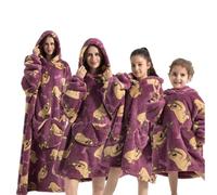Surwin Sudaderas Mujer con Capucha Impresión, Forrada Polar Invierno Grande Hoodie Sudadera con de Gran Tamaño Manga Larga Moda Casual Cómoda,Bata de casa Manta Polar (Perezoso,L)