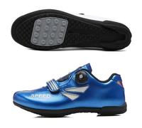 Surwin Zapatilla de Ciclismo Hombre Mujere Cómodo, Zapatillas Ciclismo Suela de Goma No-Lock, Antideslizante Deportivas Hombre Zapatos, Bicicleta de Montaña Zapatos Ciclismo Carretera (Bleu,44)